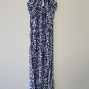 Rewind Blue and White Patterned Dress